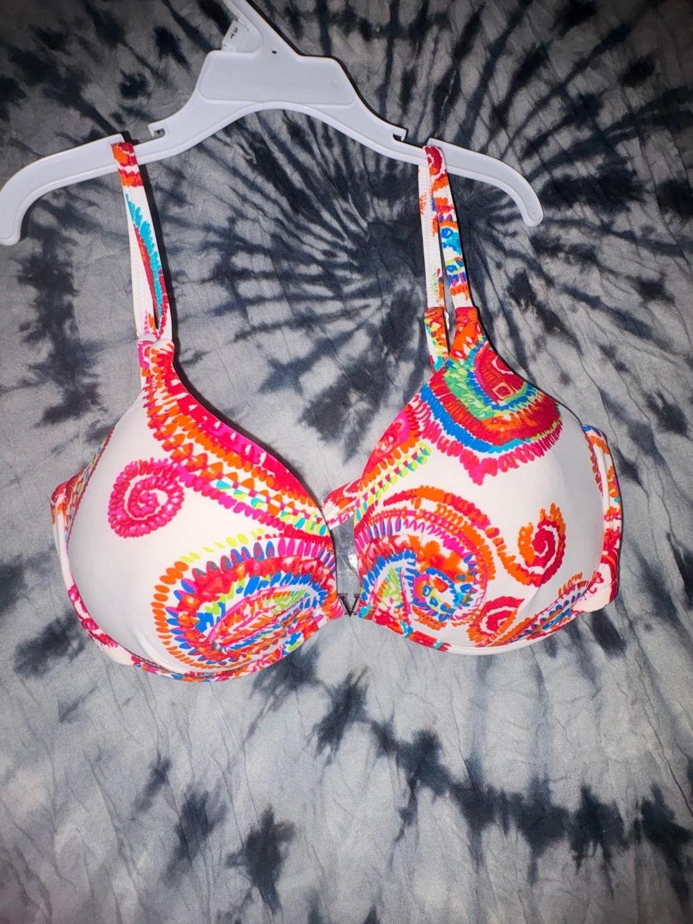 paisley Print Push-Up Bra -swim top C cup